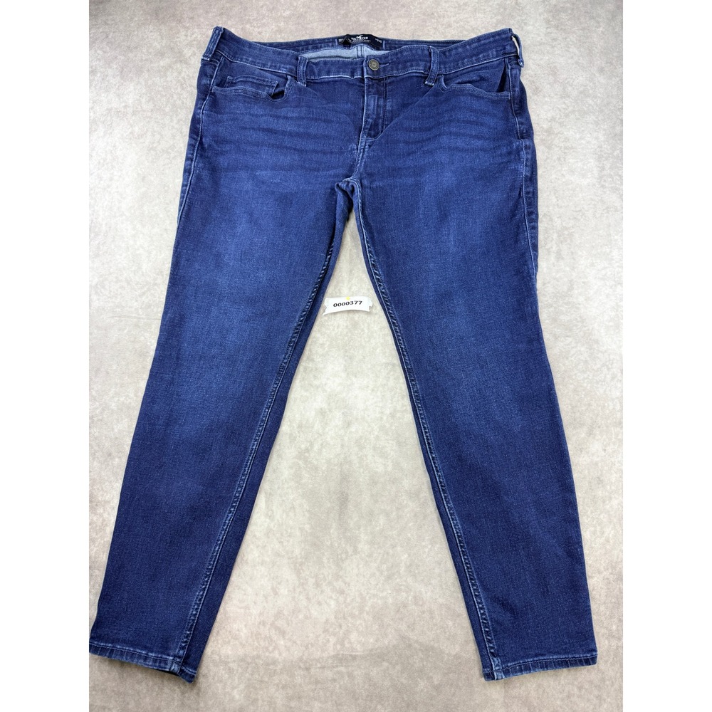 Hollister Low Rise Super Skinny Jeans Womens 18S Dark Wash Classic Stretch Blue